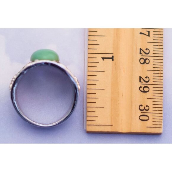 Vintage Edwardian Chrysoprase Ring - S13 - Picture 3 of 3